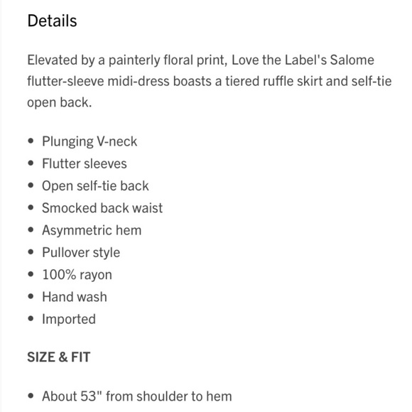 Love The Label Lillie White Print Tiered Open-Back Dress US8 NWT - Picture 7 of 12